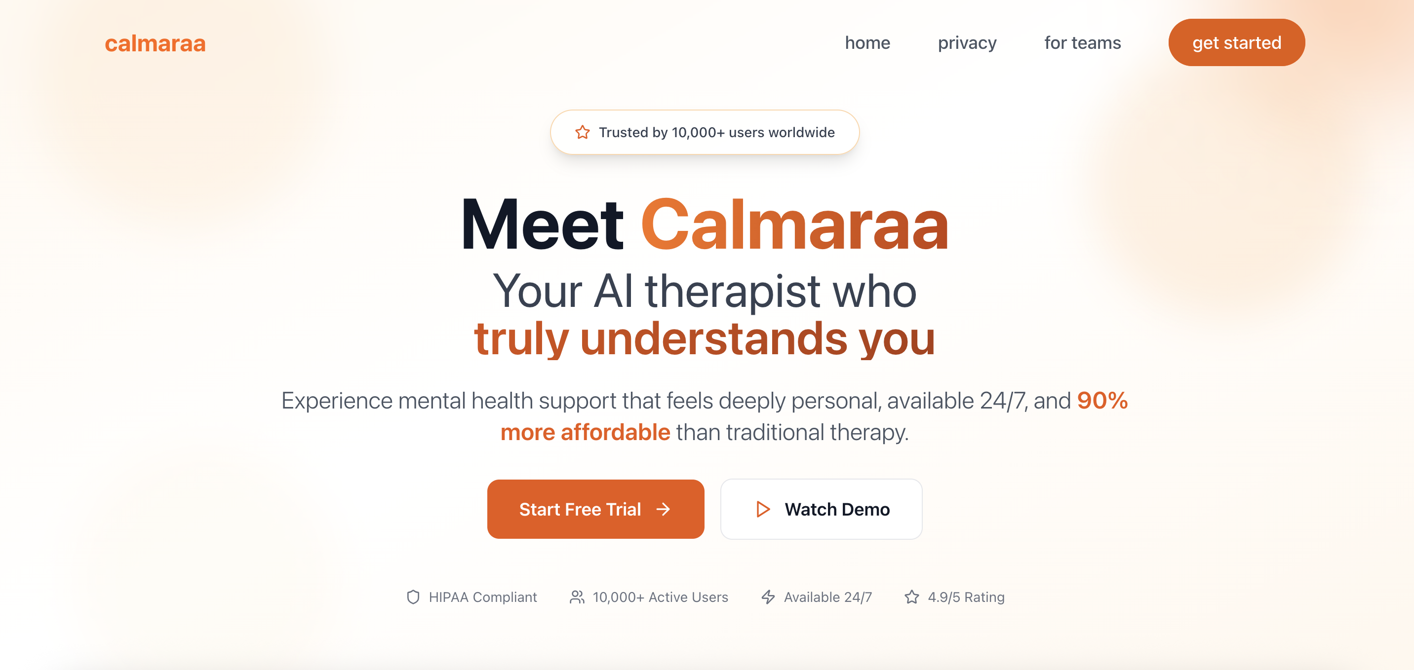 Calmaraa — AI Mental Health Platform